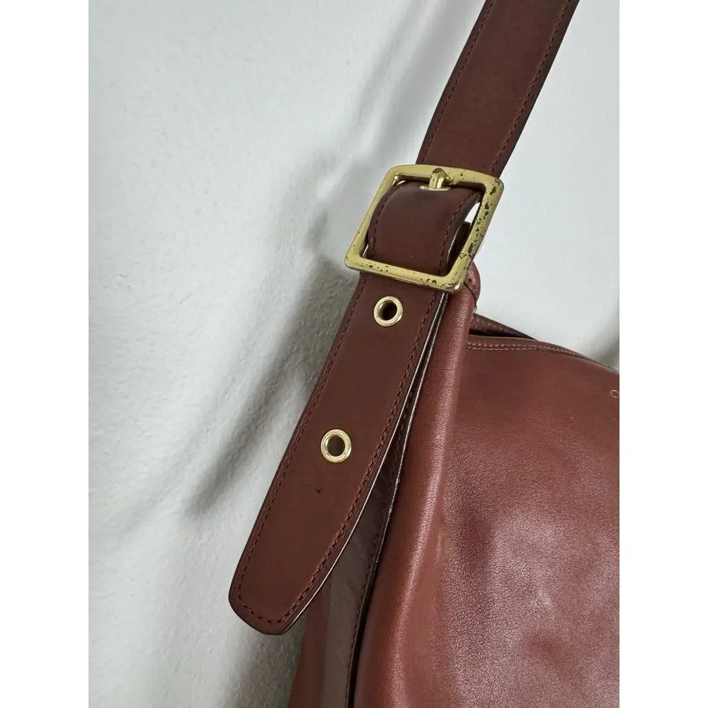Coach Legacy Duffle Leather Shoulder Hobo Bag Brown Cognac Brass 19889 Large